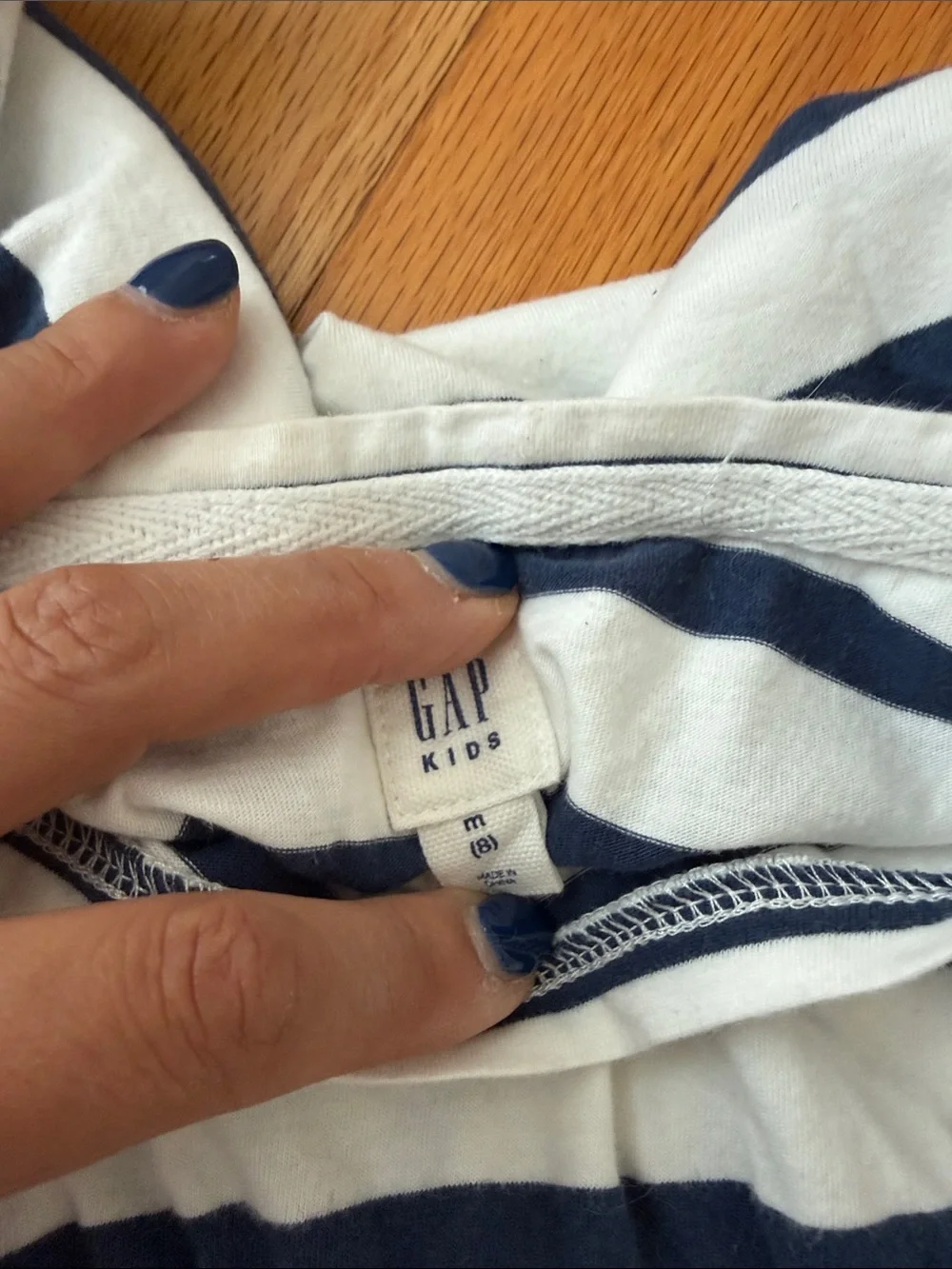 GAP Navy and White Striped Sleeveless Dress Top